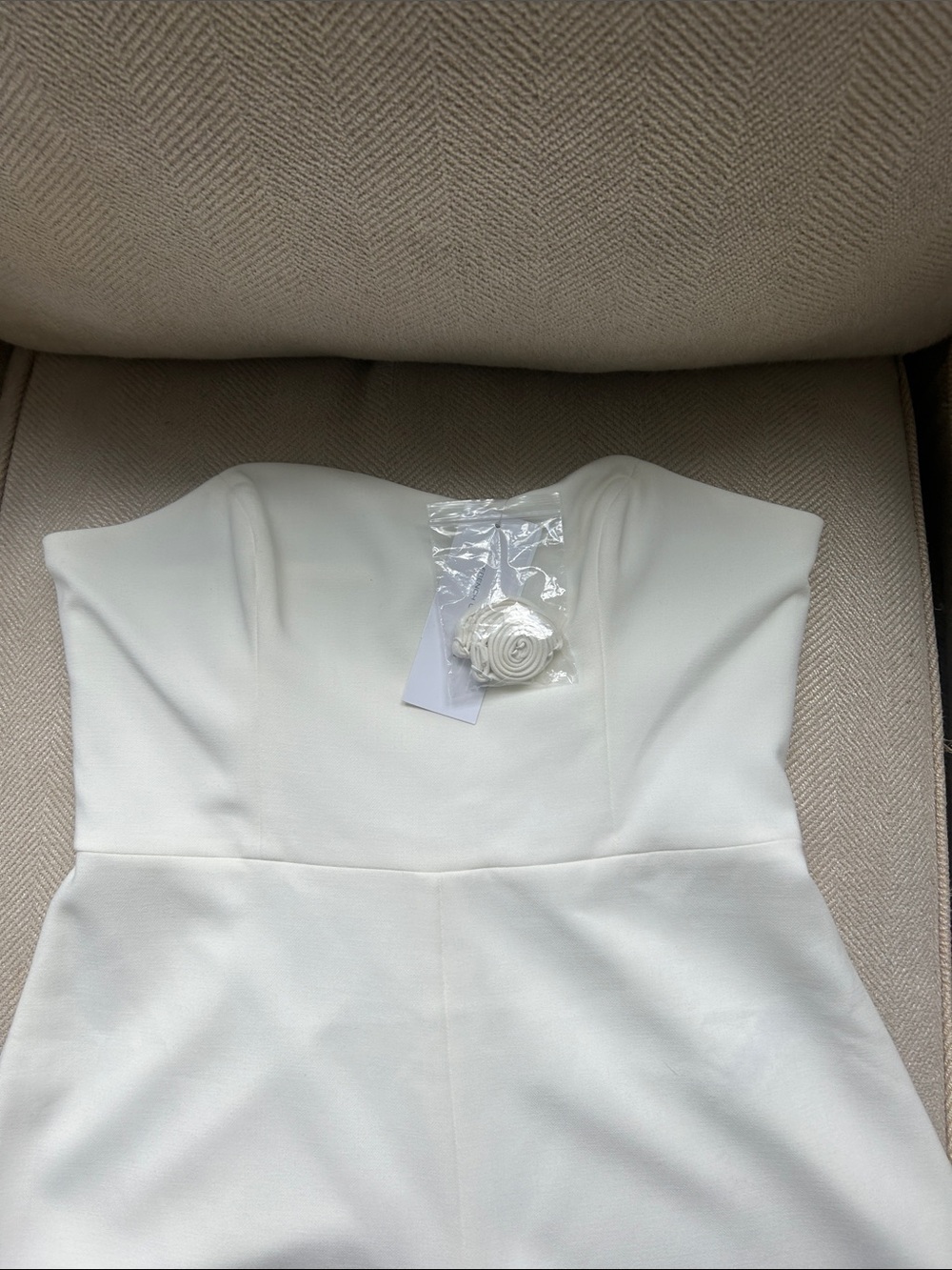 French Connection Strapless Cream Sweetheart Bodice Romper